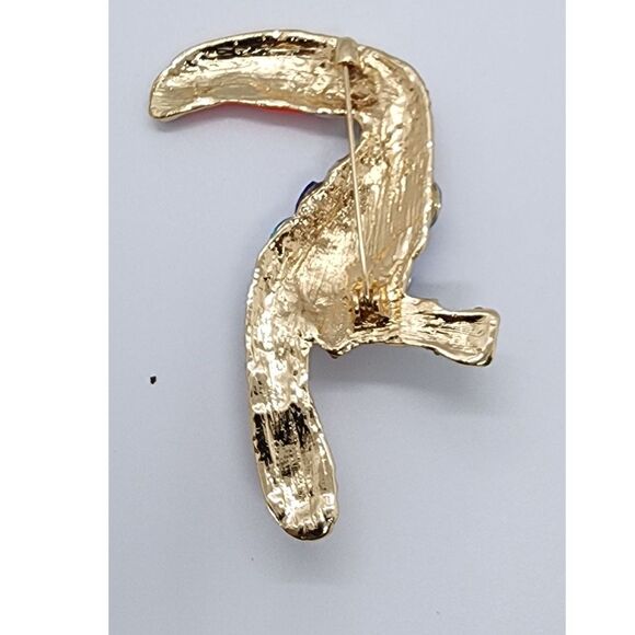 Toucan Tropical Bird Brooch Gorgeous Colorful Jungle - Picture 4 of 4